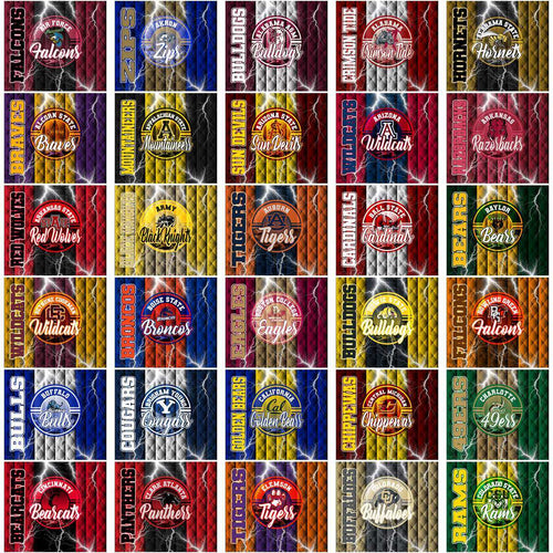 125 NCAA College Sports Diamond Thunder Tumbler Wrap Bundle JPG