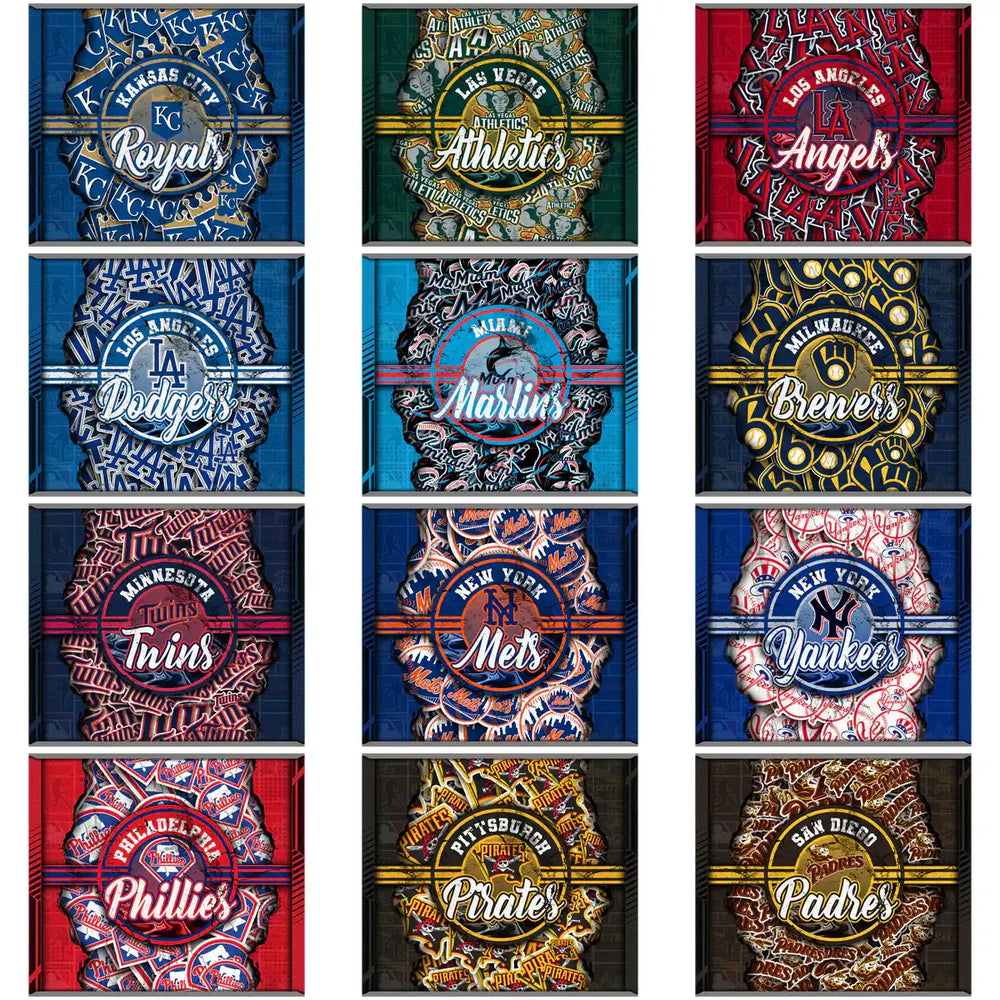 MLB team logo designs for DTF, DTG, embroidery & tumbler wraps – print-ready PNG, SVG, PES files