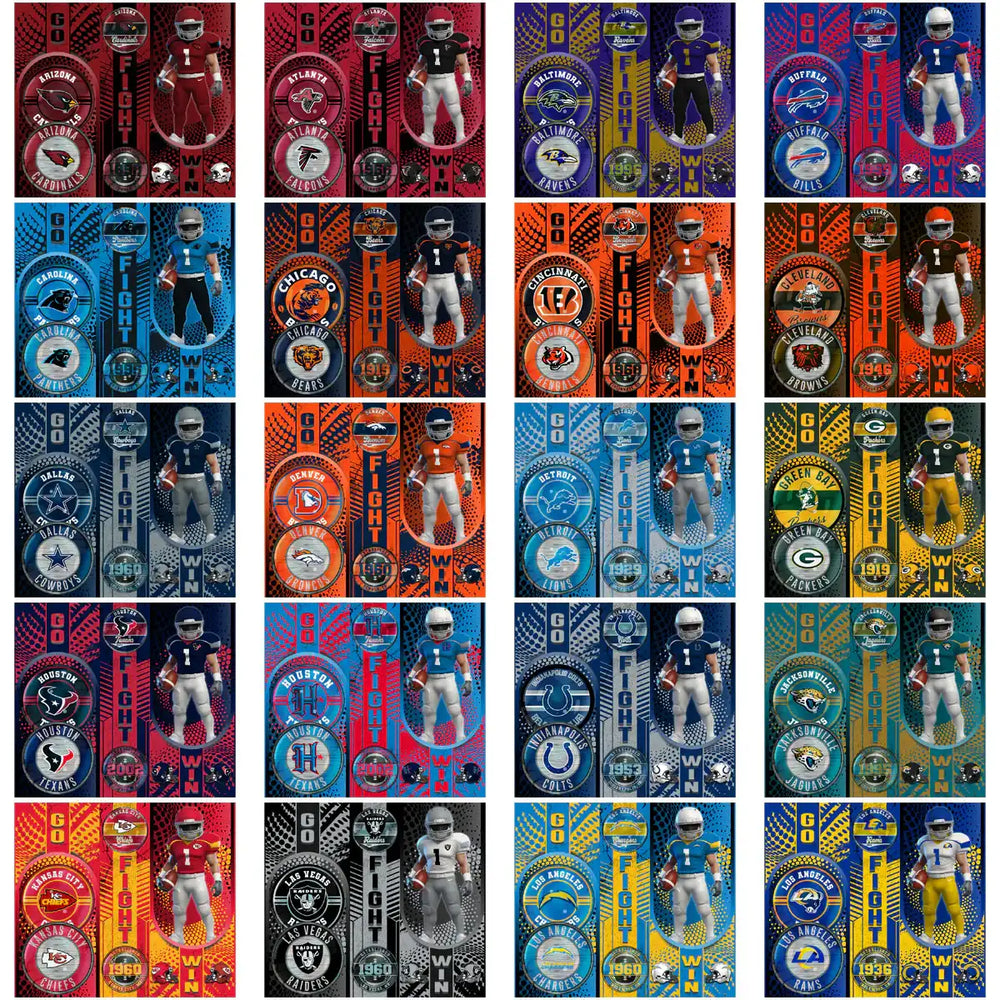 NFL team football player designs for DTF, DTG, embroidery – print-ready PNG, SVG, PES bundles