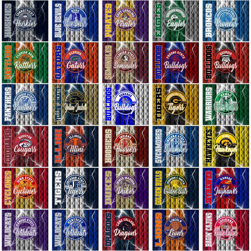 125 NCAA College Sports Diamond Thunder Tumbler Wrap Bundle JPG
