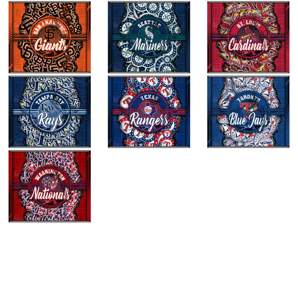 MLB team designs for DTF, DTG, embroidery — Giants, Mariners, Cardinals, Rays, Rangers, Blue Jays, Nationals