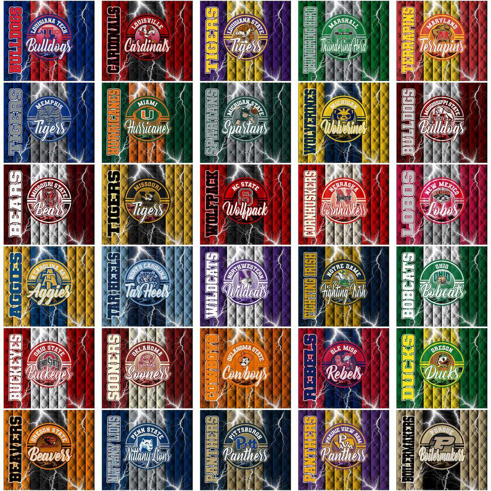 125 NCAA College Sports Diamond Thunder Tumbler Wrap Bundle JPG