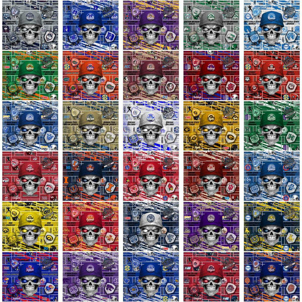 128 NCAA College Sports Skull Wrap Tumbler Wrap Bundle JPG