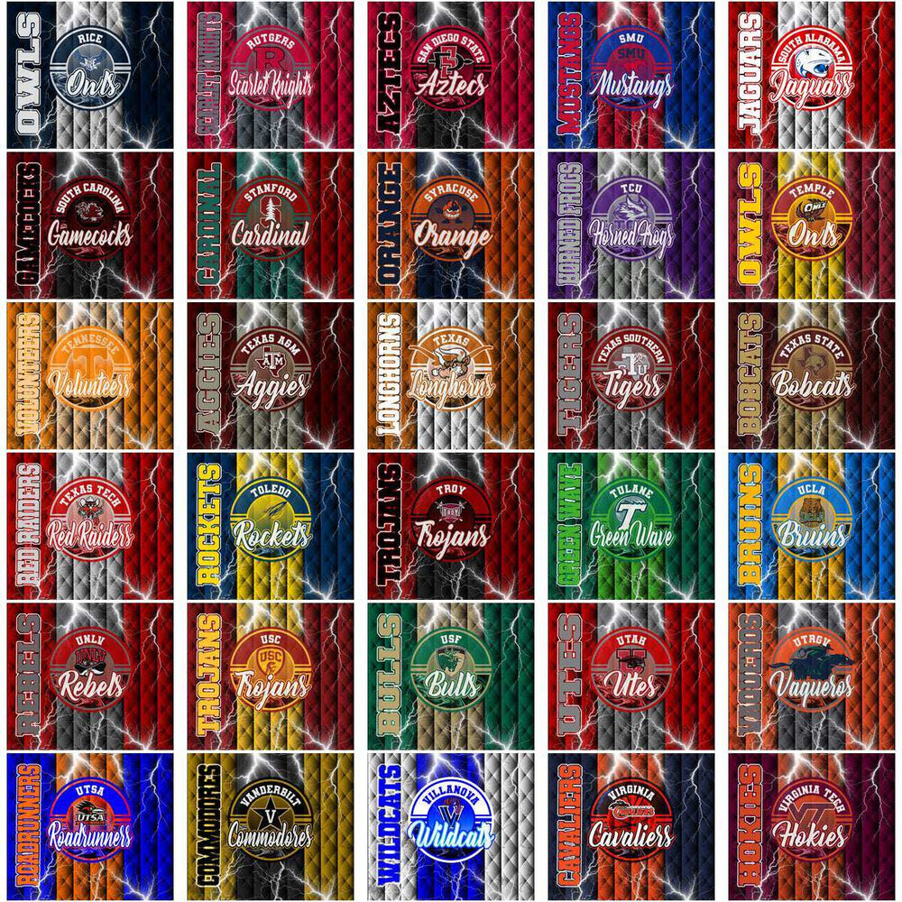 125 NCAA College Sports Diamond Thunder Tumbler Wrap Bundle JPG