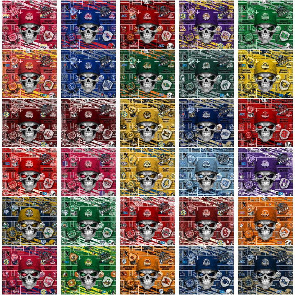 128 NCAA College Sports Skull Wrap Tumbler Wrap Bundle JPG