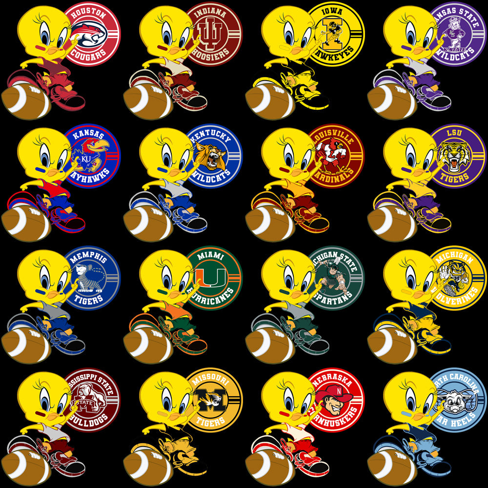 54 College NCAA Tweety Bird CFB Designs Bundle PNG