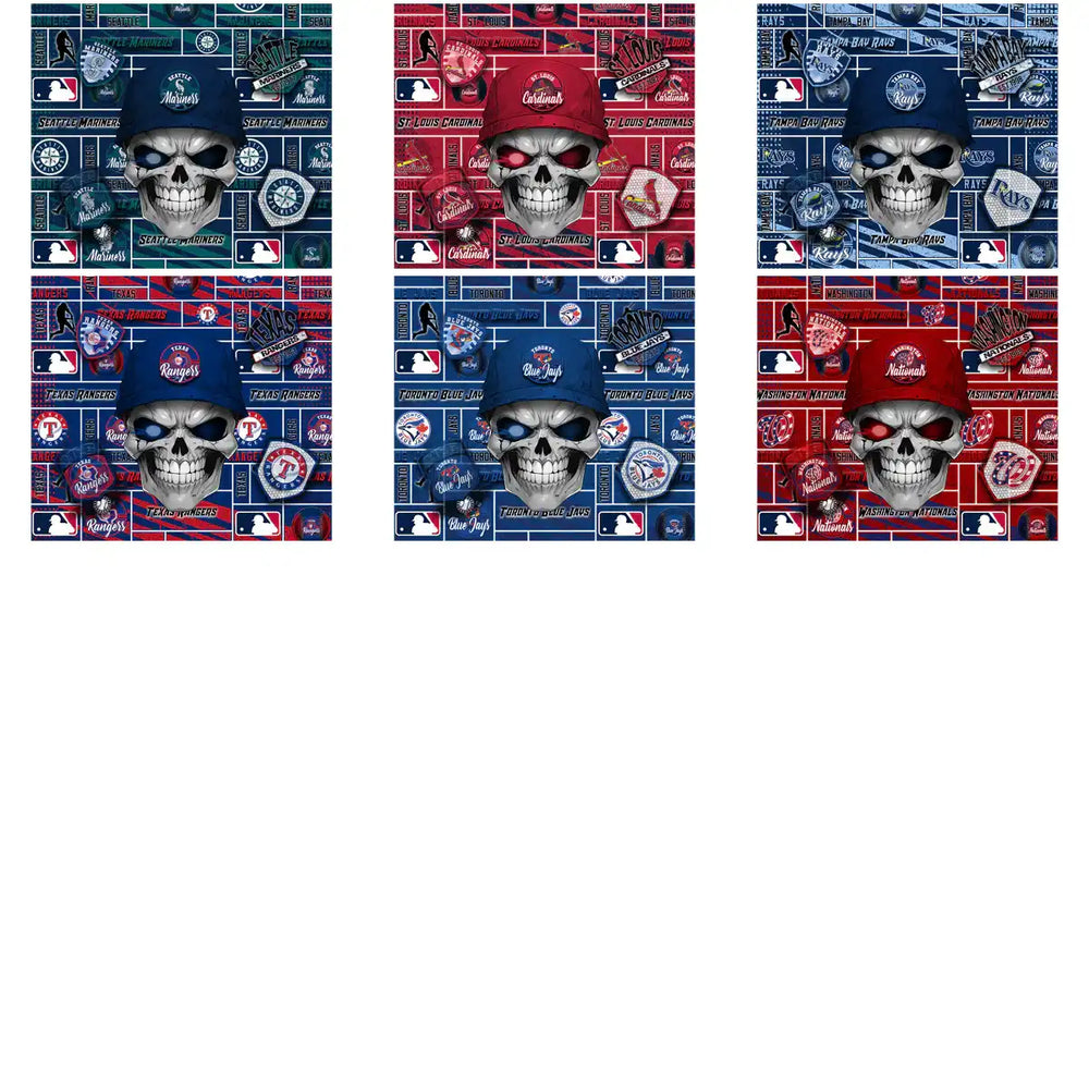 30 Baseball Teams Skull Wrap Tumbler Wrap Bundle JPG