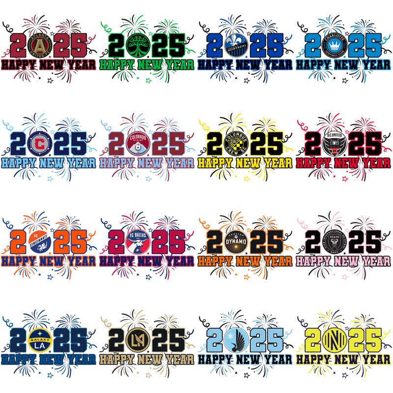 30 Soccer Teams 2025 New Years Designs Bundle PNG