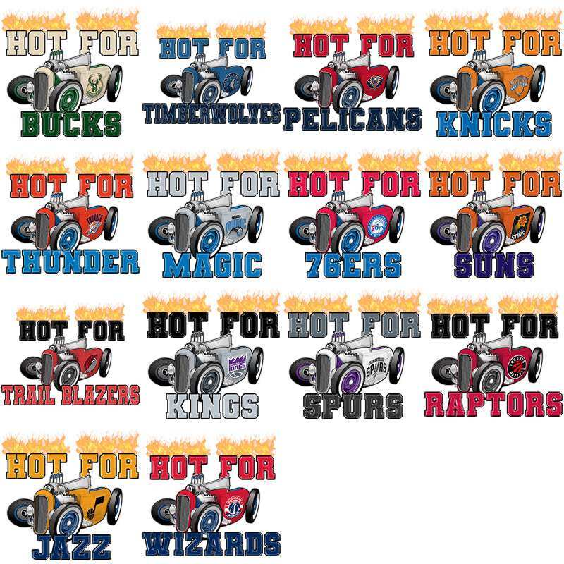 30 Basketball Teams Hot Rod Designs Bundle PNG