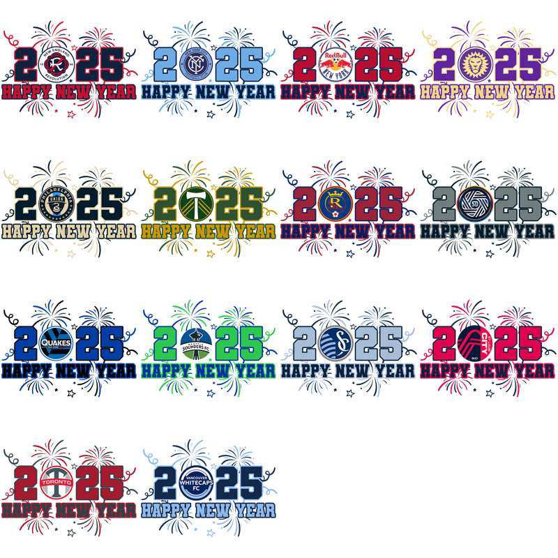 30 Soccer Teams 2025 New Years Designs Bundle PNG