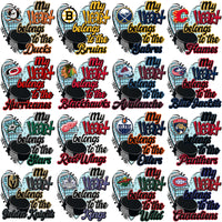Load image into Gallery viewer, 32 Ice Hockey Teams My Heart Belongs Designs Bundle PNG
