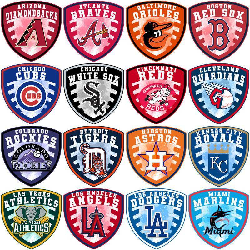 30 Baseball Teams Shield Logo Designs Bundle PNG