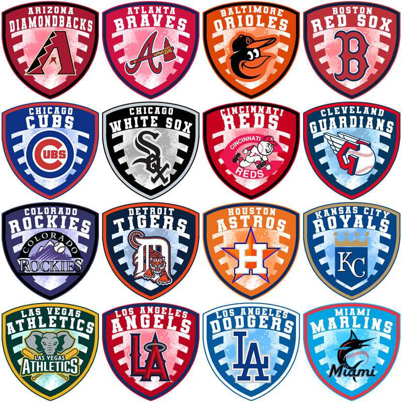 30 Baseball Teams Shield Logo Designs Bundle PNG