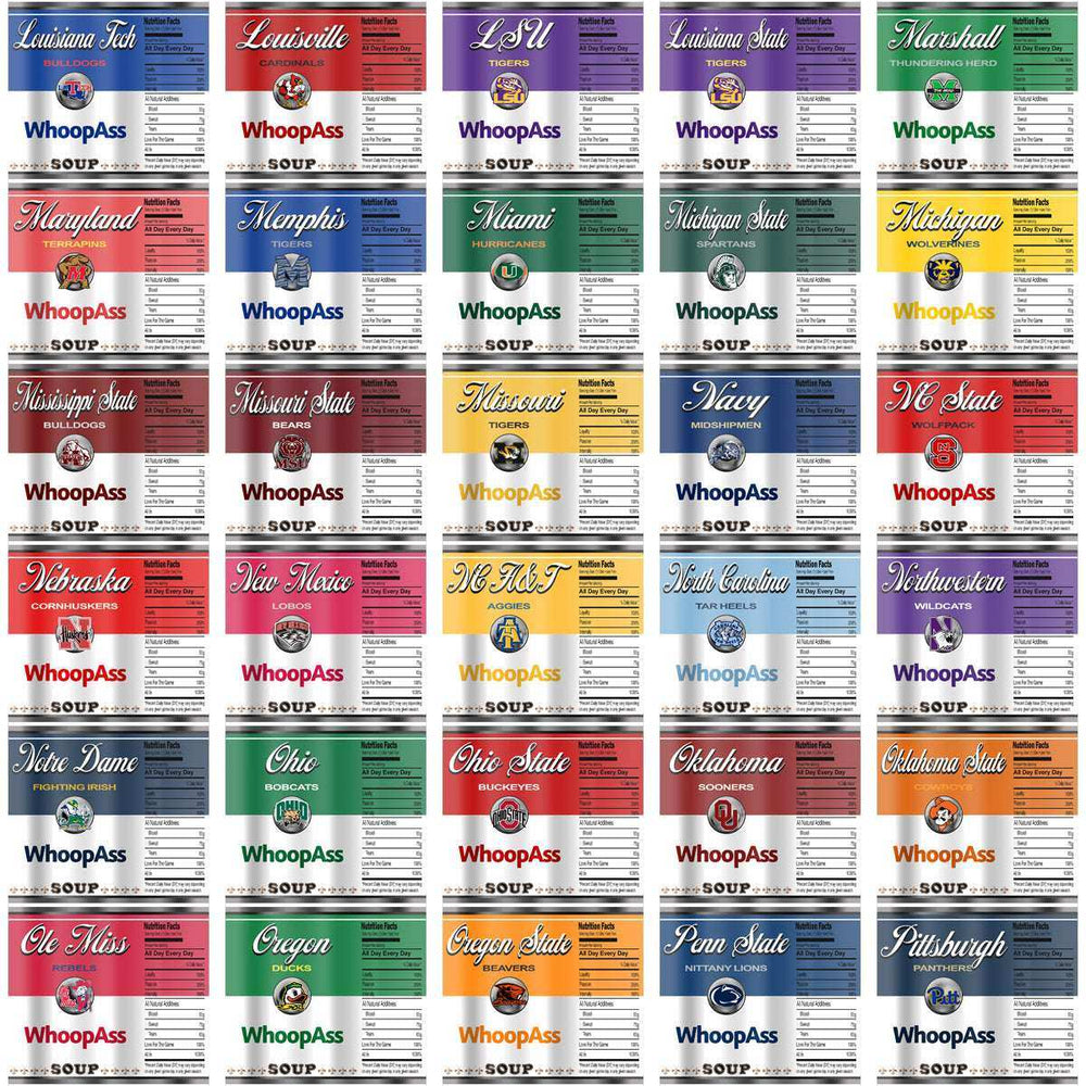 128 NCAA College Sports Soup Can Tumbler Wrap Bundle JPG