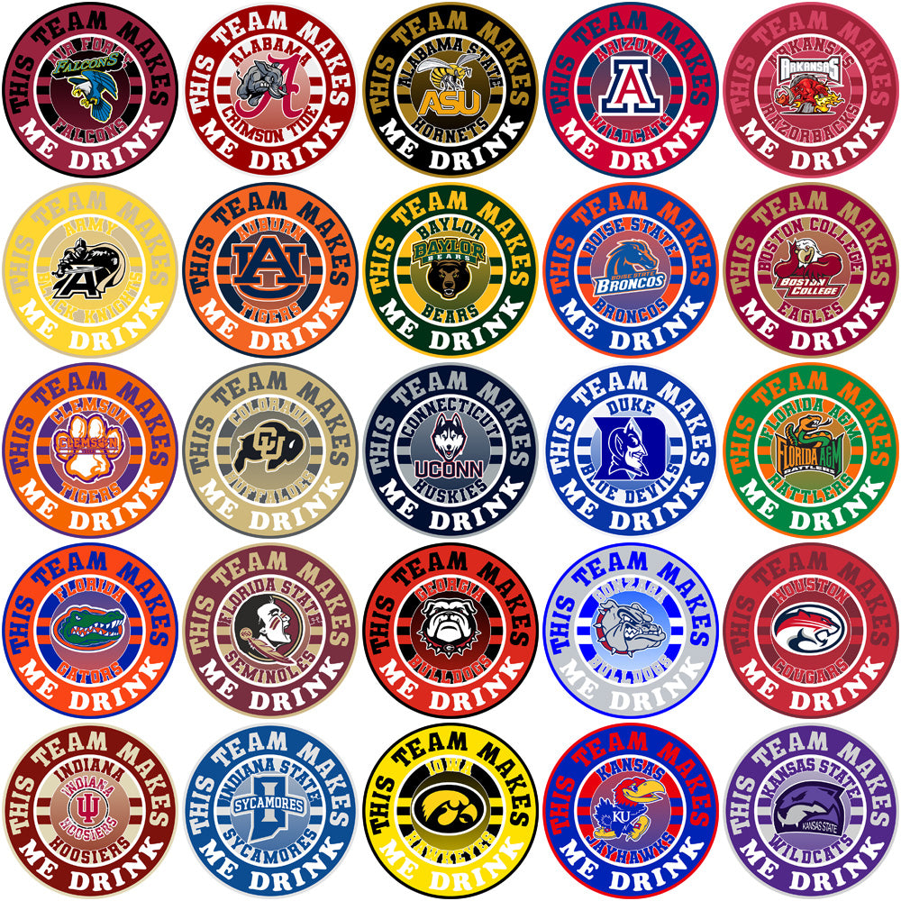 62 College NCAA Teams Team Makes Me Drink Designs Bundle PNG