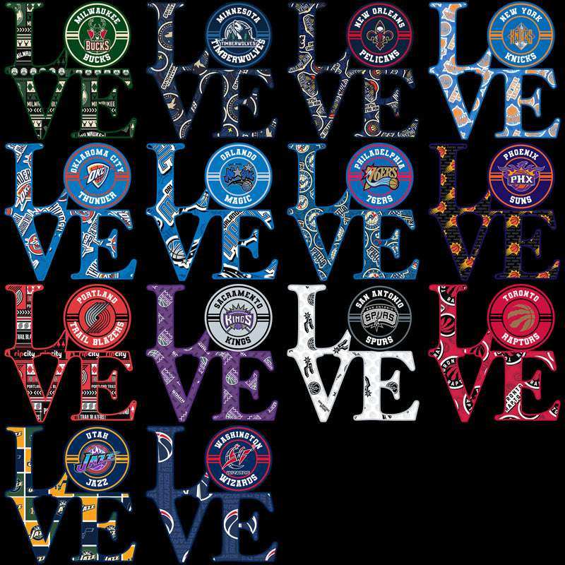 30 Basketball Teams LOVE Designs Bundle PNG