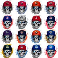 Load image into Gallery viewer, 30 Baseball Teams Smokin Skull Designs Bundle PNG
