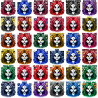 Load image into Gallery viewer, 121 College NCAA Zombie Girl PNG Designs Bundle
