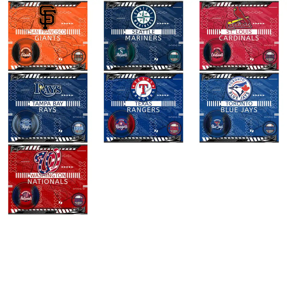 MLB team designs for DTF, DTG, embroidery & tumbler wraps – San Francisco Giants, Mariners, Cardinals, Rays, Rangers, Blue Jays, Nationals