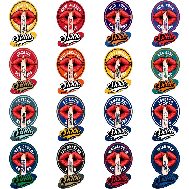 City-themed 'Shhh' lip designs for DTF/DTG & embroidery, print-ready PNG/SVG bundles