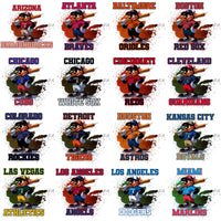Load image into Gallery viewer, 30 Baseball Teams Tasmanian Devil Designs Bundle PNG
