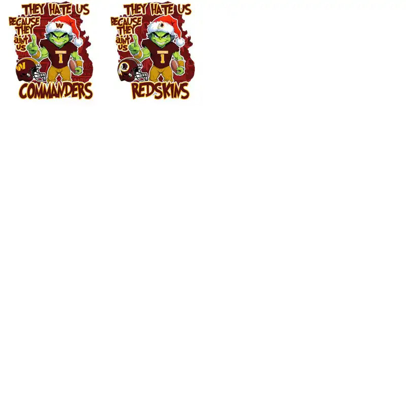 Funny football designs with Grinch in Santa hat, perfect for DTF/DTG and embroidery projects.