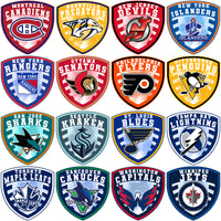Load image into Gallery viewer, 32 Ice Hockey Teams Shield Logo Designs Bundle PNG
