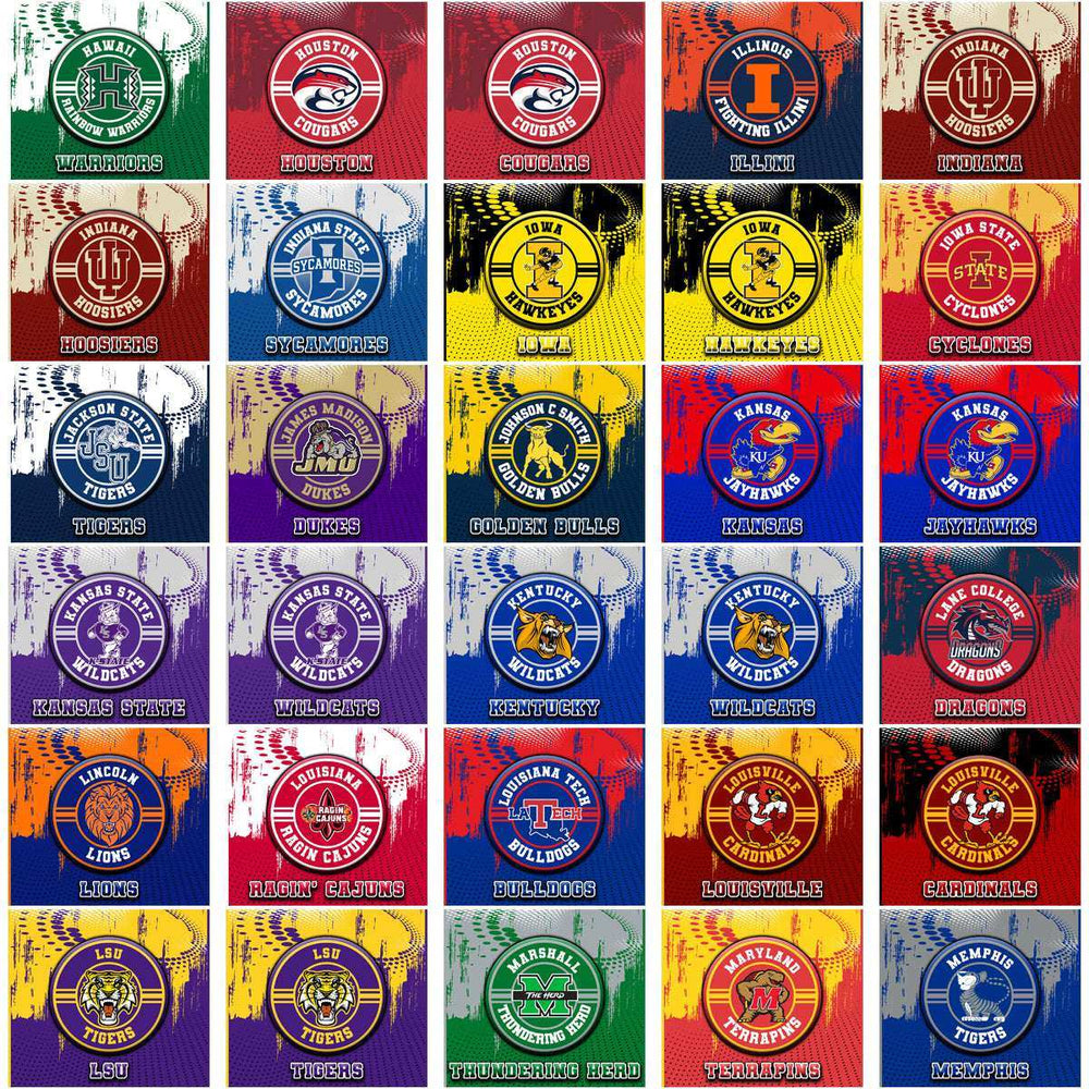 181 NCAA College Sports Dot Logo Wraps Tumbler Wrap Bundle JPG