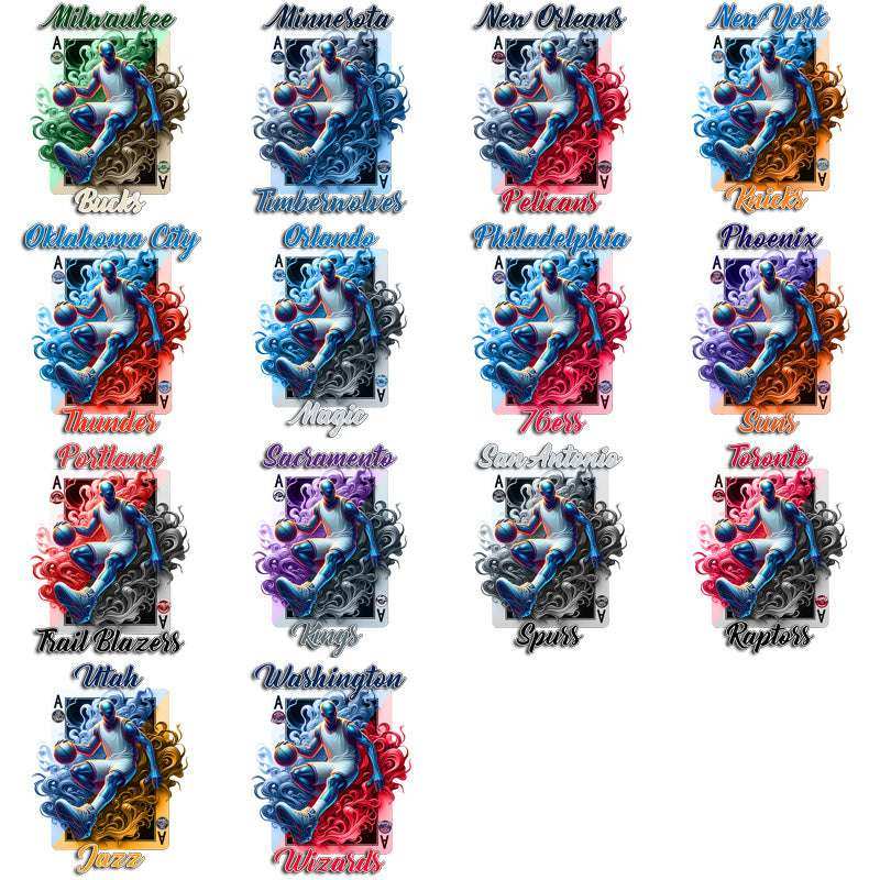 30 Basketball Teams Playing Card Designs Bundle PNG