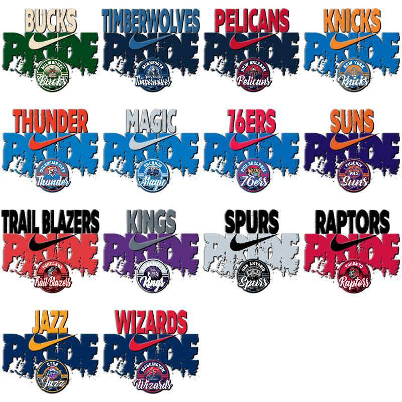 30 Basketball Teams PRIDE SWOOSH Designs Bundle PNG