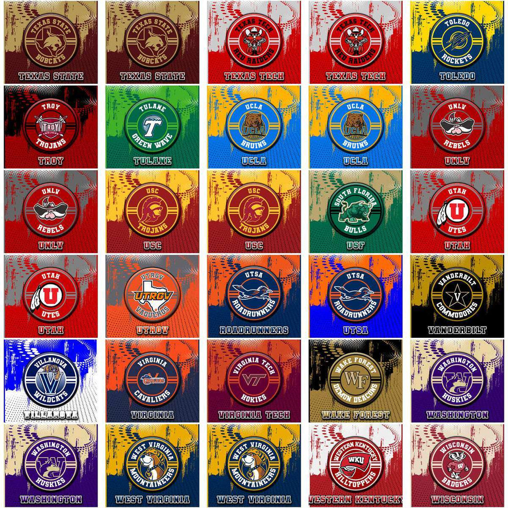 181 NCAA College Sports Dot Logo Wraps Tumbler Wrap Bundle JPG