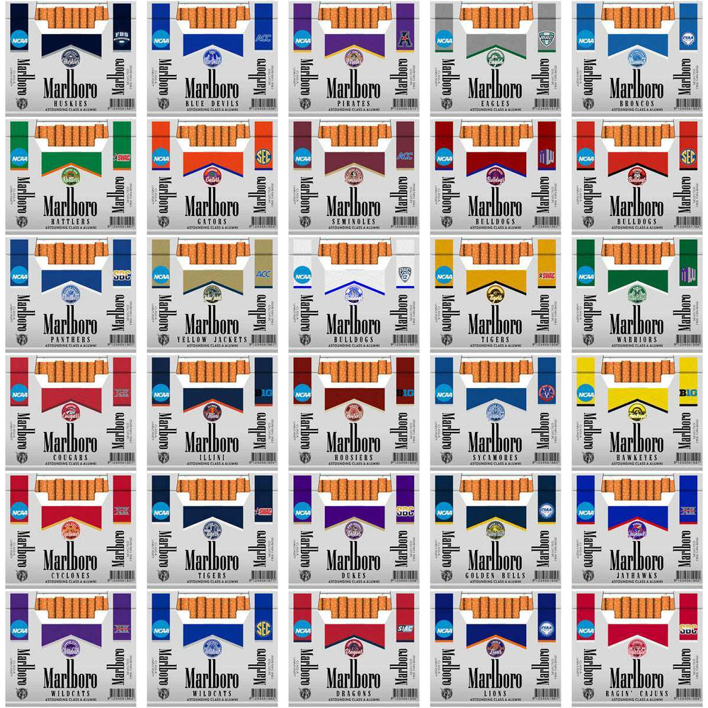 125 NCAA College Sports Marlboro Wraps Tumbler Wrap Bundle JPG