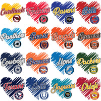 Load image into Gallery viewer, 32 Football Teams Heart Logos Designs Bundle PNG
