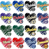 Load image into Gallery viewer, 32 Football Teams Heart Logos Designs Bundle PNG
