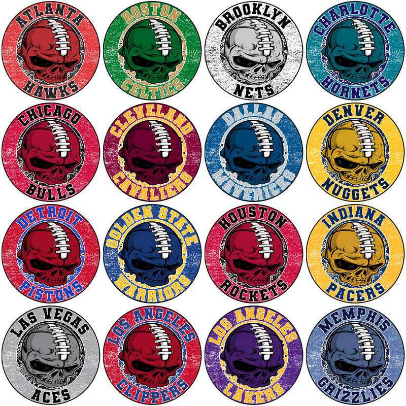 30 Basketball Teams Skull Logo Designs Bundle PNG