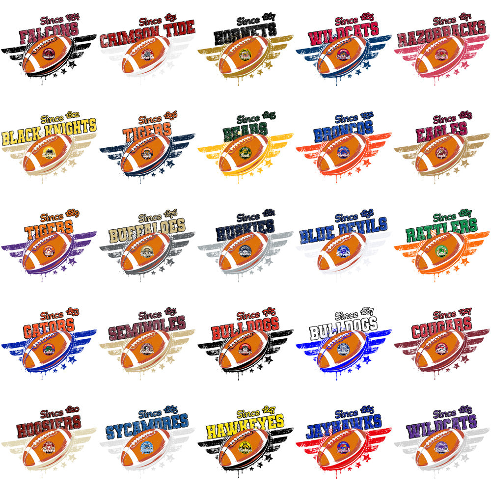 61 College NCAA Teams Vintage Wings CFB Designs Bundle PNG