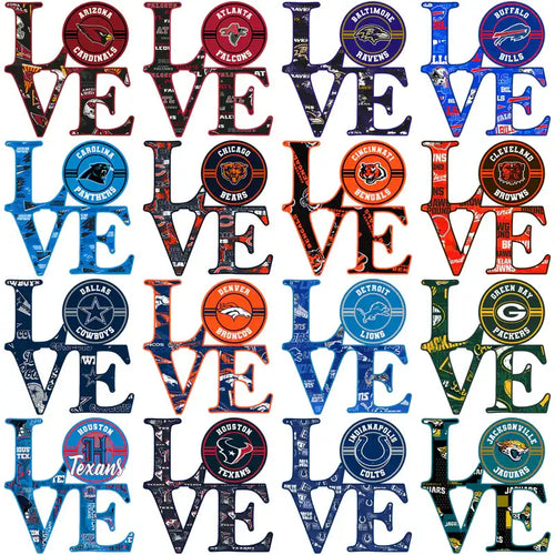 NFL team love designs for DTF/DTG and embroidery, print-ready PNG, PES, SVG files