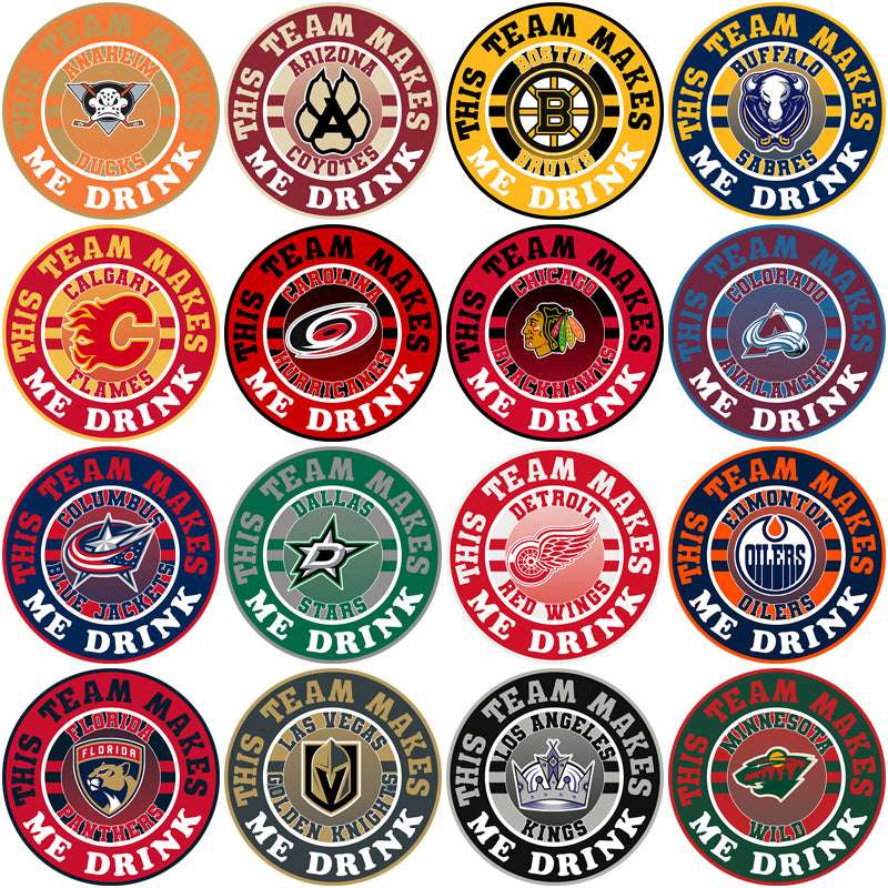 32 Ice Hockey Teams Team Makes Me Drink Designs Bundle PNG