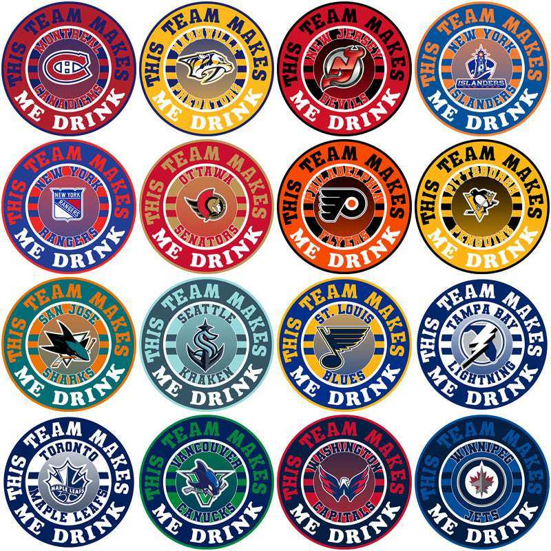 32 Ice Hockey Teams Team Makes Me Drink Designs Bundle PNG