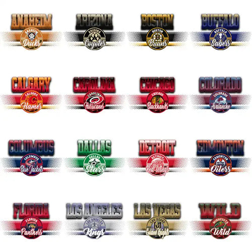 NHL team logos bundle for DTF, DTG, embroidery — print-ready PNG, SVG, PES designs