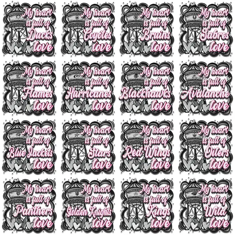 My Heart Is Full Of Love sports team designs for DTF DTG embroidery, print-ready PNG SVG
