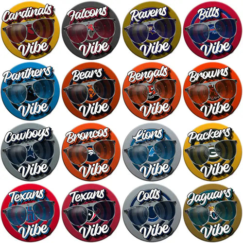 NFL team vibe sunglasses designs for DTF/DTG and embroidery, print-ready PNG, PES, SVG