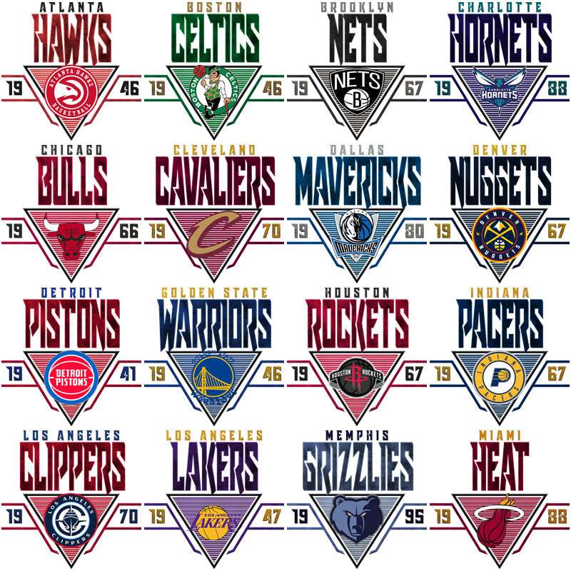 30 Basketball Teams Triangle Designs Bundle PNG