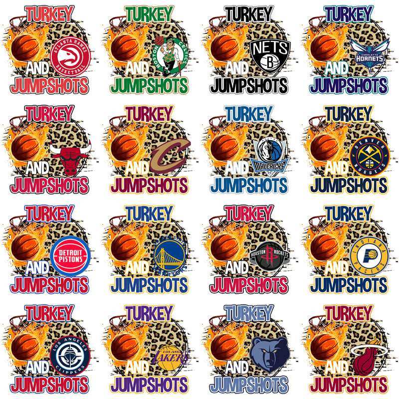 30 Basketball Teams Turkey Designs Bundle PNG