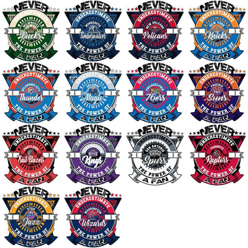 30 Basketball Teams Underestimated Fan Designs Bundle PNG