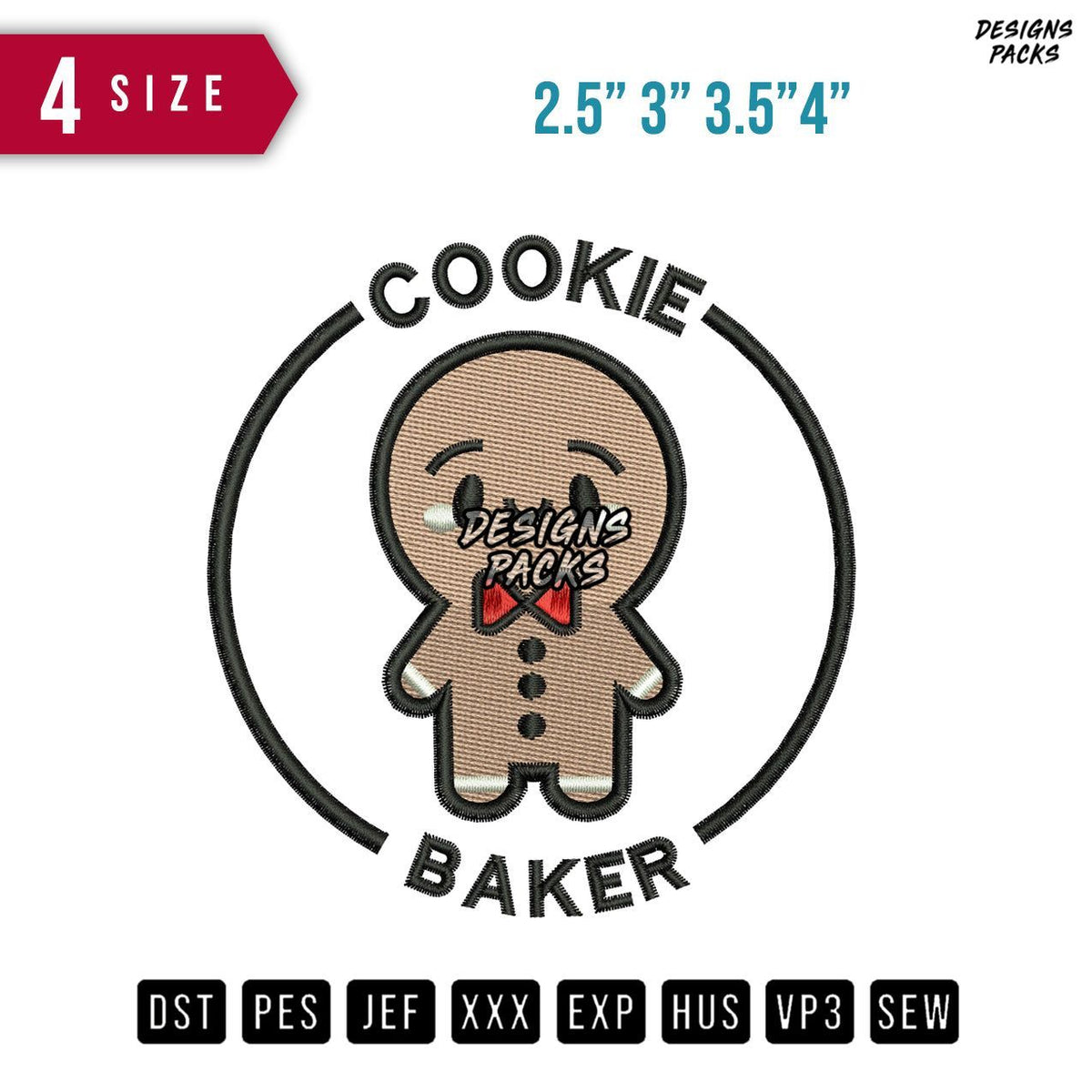 Cookie Baker Embroidery Design