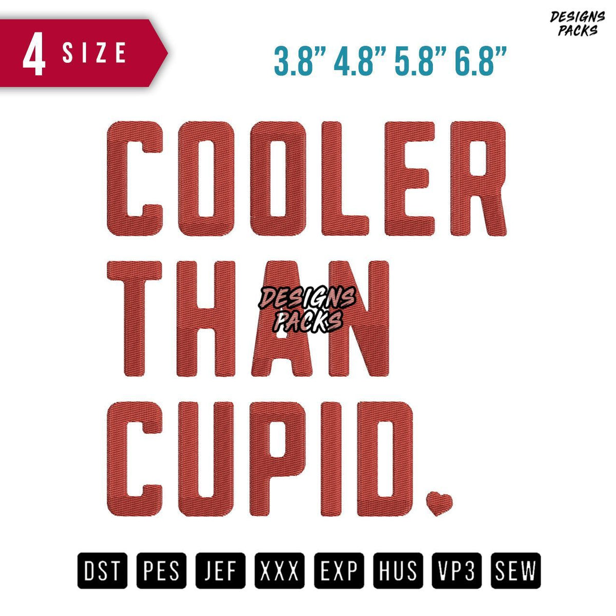 Cooler Than Cupid Embroidery Design