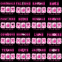 Load image into Gallery viewer, 32 Pink Out October Cancer Awareness Football Teams Designs Bundle PNG
