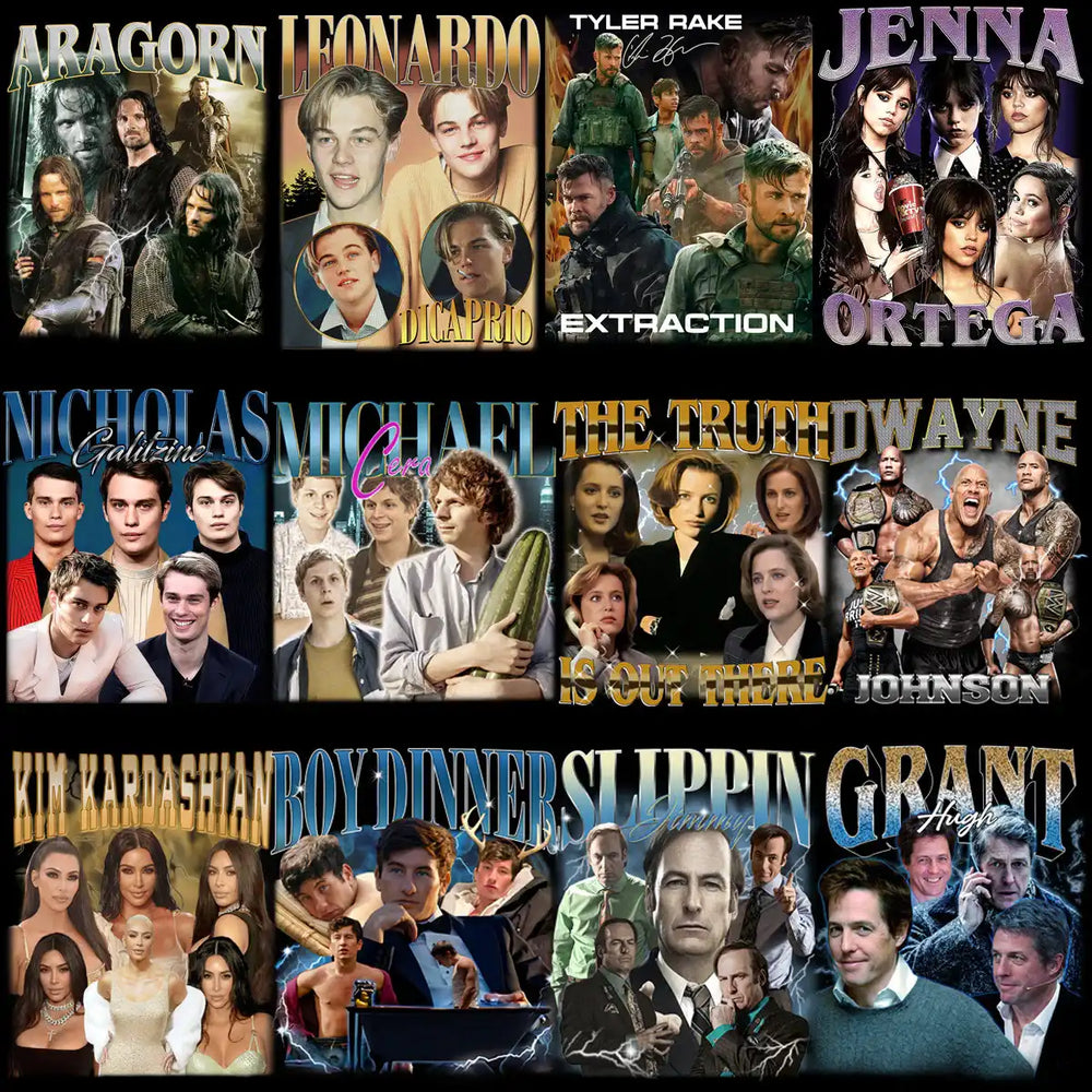 51 Popular Movies Series Artists Bootleg Best Designs Bundle PNG