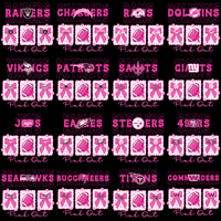 Load image into Gallery viewer, 32 Pink Out October Cancer Awareness Football Teams Designs Bundle PNG
